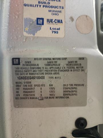 Photo 10 from auction – 2009 CHEVROLET TRAILBLAZE with VIN 1GNDS33S492100430