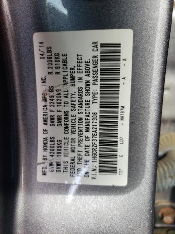 HONDA ACCORD 2014 with VIN 1HGCR2F37EA217306 - Photo from auction