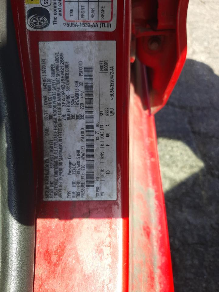 Photo 10 from auction – 2014 FORD FIESTA SE with VIN 3FADP4BJ5EM212669