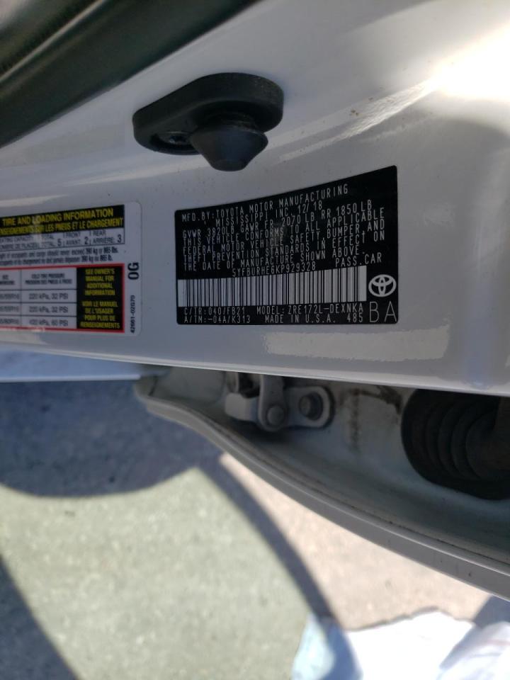 Photo 10 from auction – 2019 TOYOTA COROLLA L with VIN 5YFBURHE6KP929328