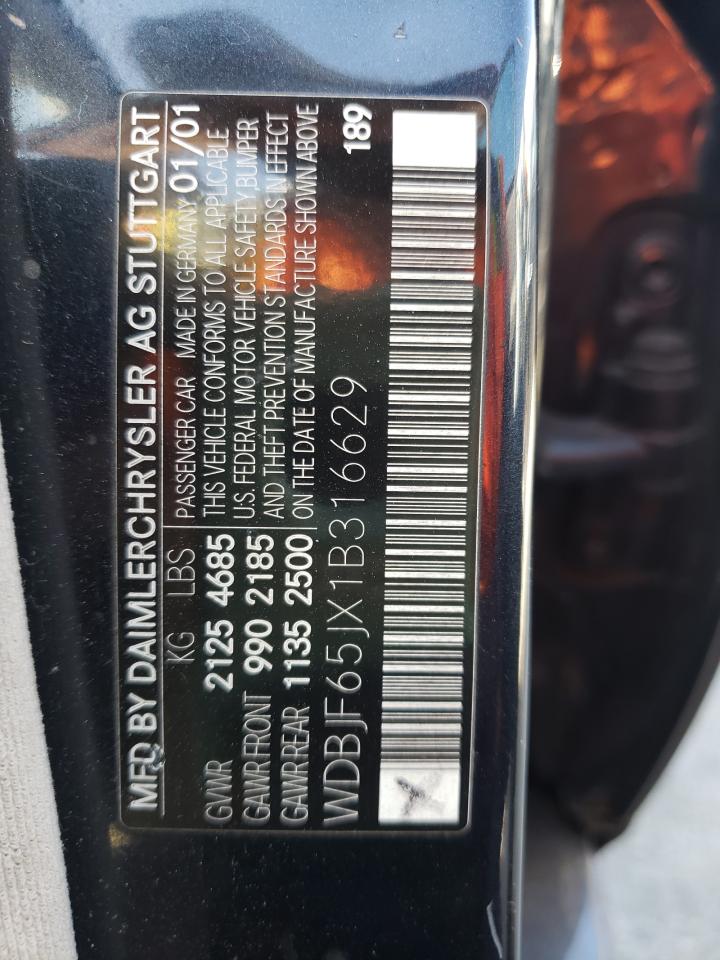 Zdjęcie 10 z aukcji – 2001 MERCEDES-BENZ E 320 z VIN WDBJF65JX1B316629