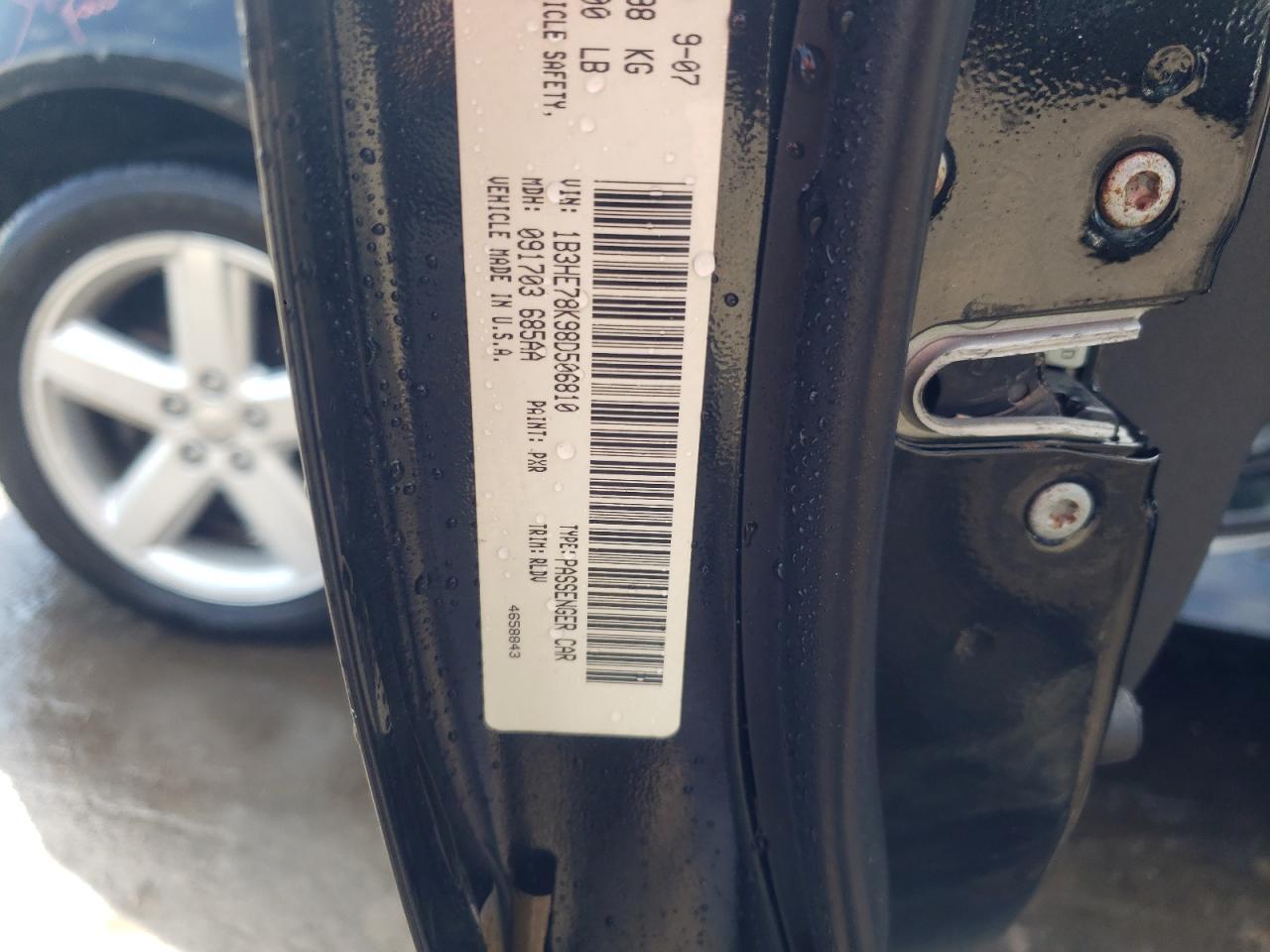 Photo 10 from auction – 2008 DODGE CALIBER R/ with VIN 1B3HE78K98D506810