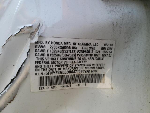 Photo 10 from auction – 2013 HONDA PILOT EXL with VIN 5FNYF4H55DB047119
