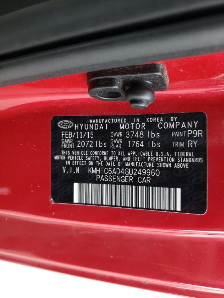 Photo 10 from auction – 2016 HYUNDAI VELOSTER with VIN KMHTC6AD4GU249960