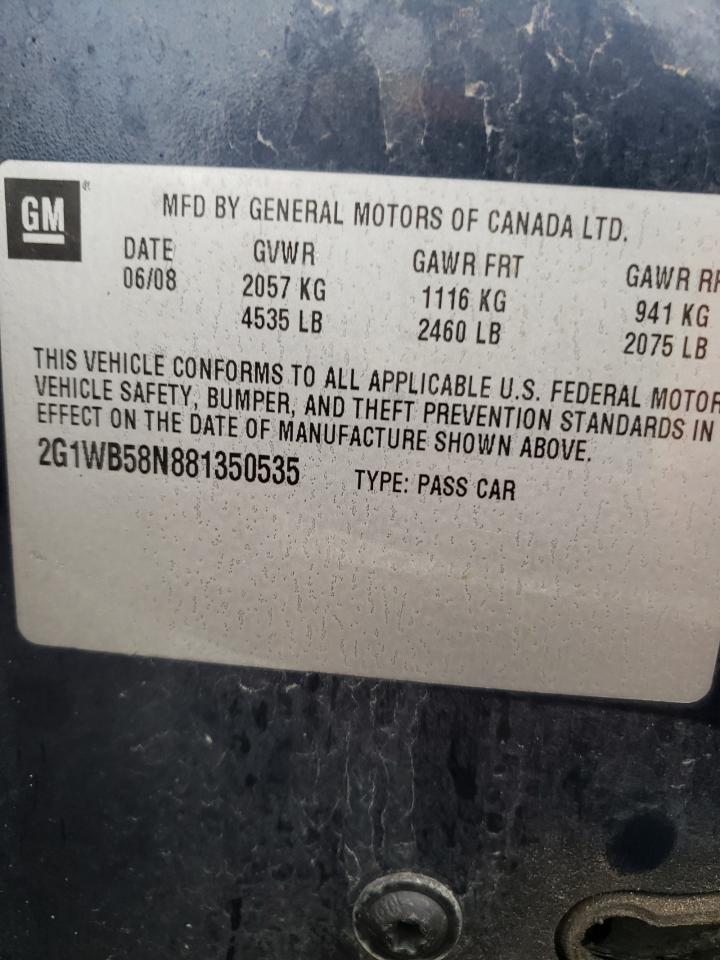 Photo 10 from auction – 2008 CHEVROLET IMPALA with VIN 2G1WB58N881350535