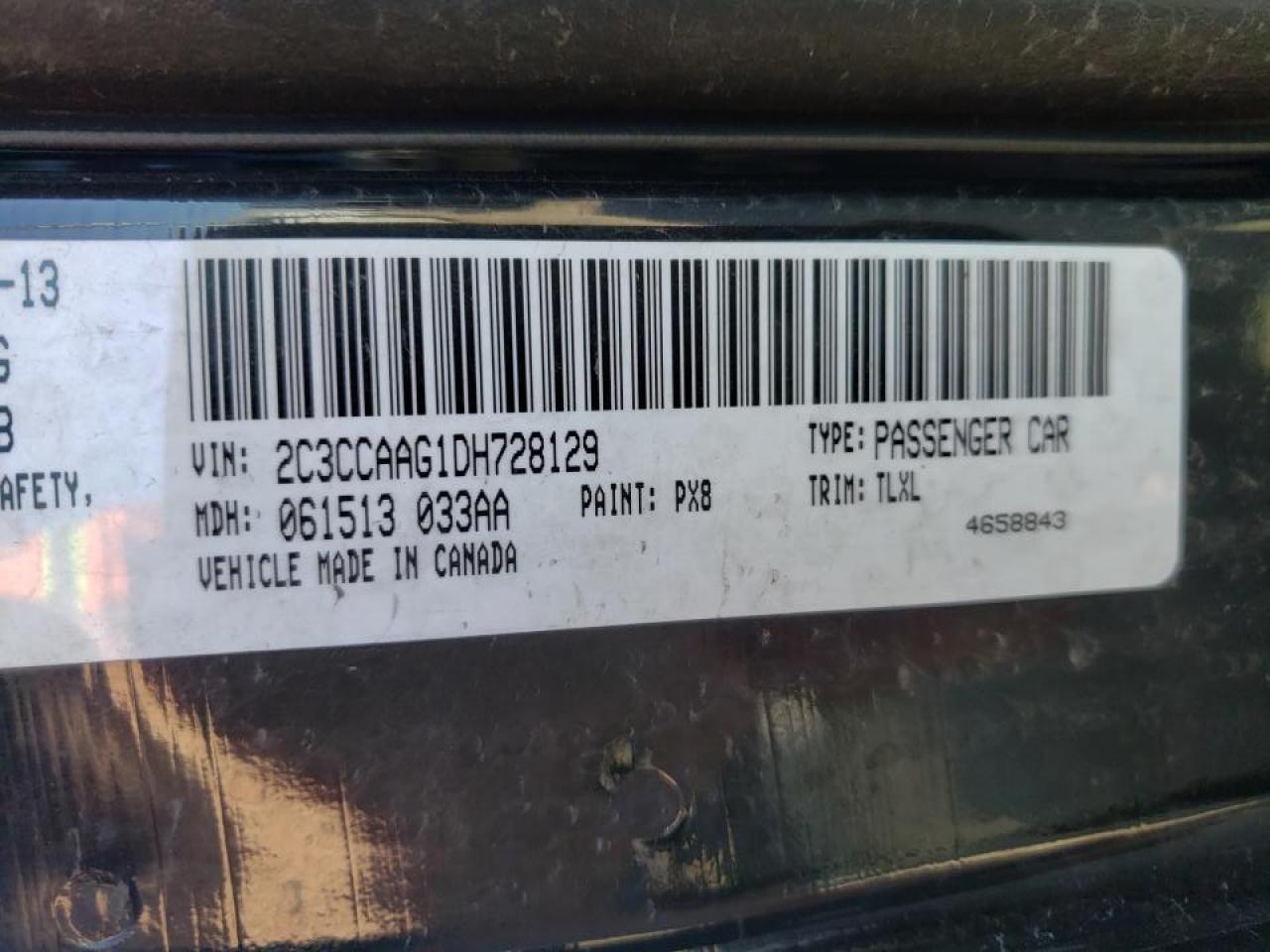 Photo 10 from auction – 2013 CHRYSLER 300 with VIN 2C3CCAAG1DH728129