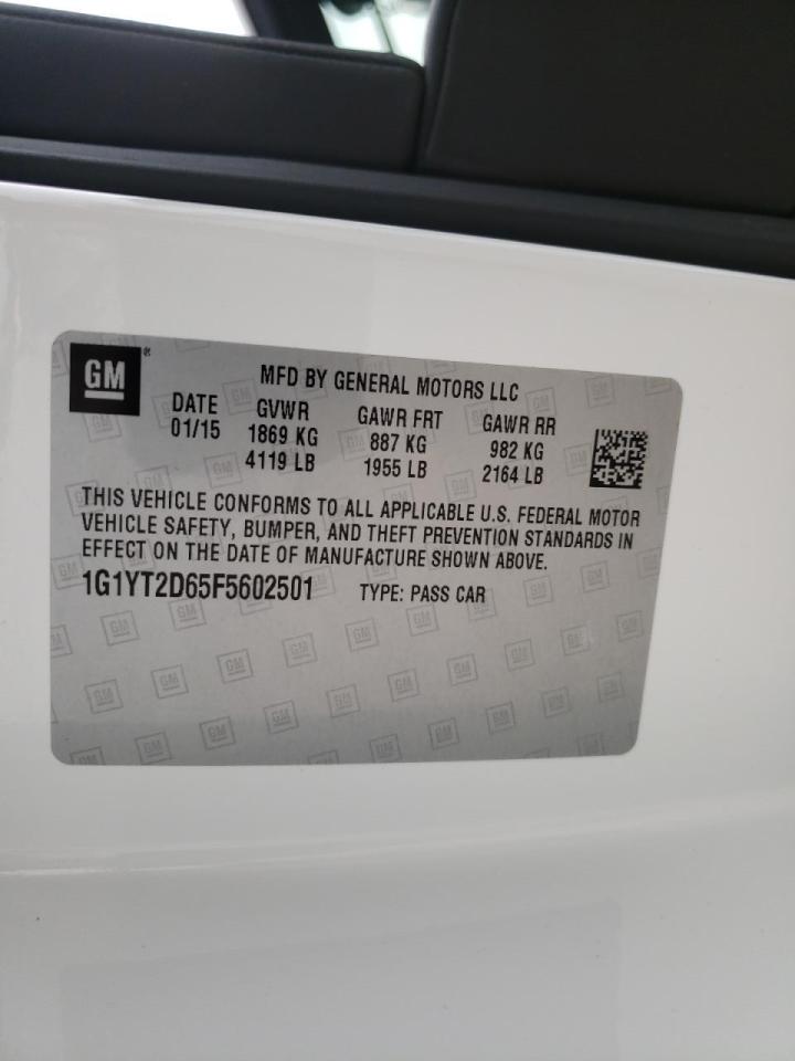 Photo 10 from auction – 2015 CHEVROLET CORVETTE with VIN 1G1YT2D65F5602501