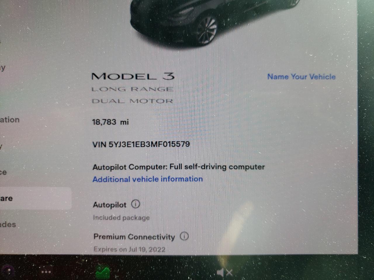 Photo 8 from auction – 2021 TESLA MODEL 3 with VIN 5YJ3E1EB3MF015579