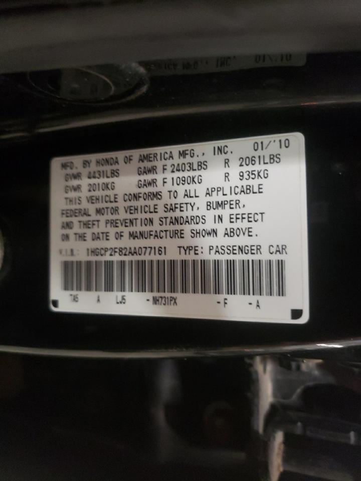 Photo 10 from auction – 2010 HONDA ACCORD EXL with VIN 1HGCP2F82AA077161