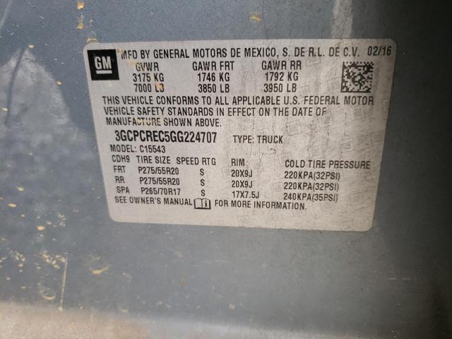 Photo 10 from auction – 2016 CHEVROLET SILVERADO with VIN 3GCPCREC5GG224707