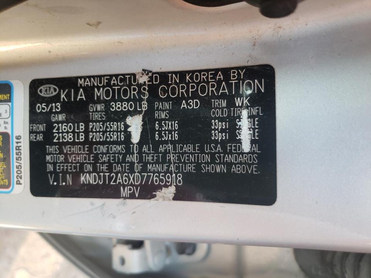 Photo 10 from auction – 2013 KIA SOUL + with VIN KNDJT2A6XD7765918