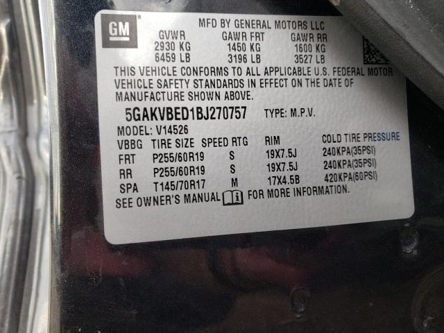 Photo 10 from auction – 2011 BUICK ENCLAVE CX with VIN 5GAKVBED1BJ270757