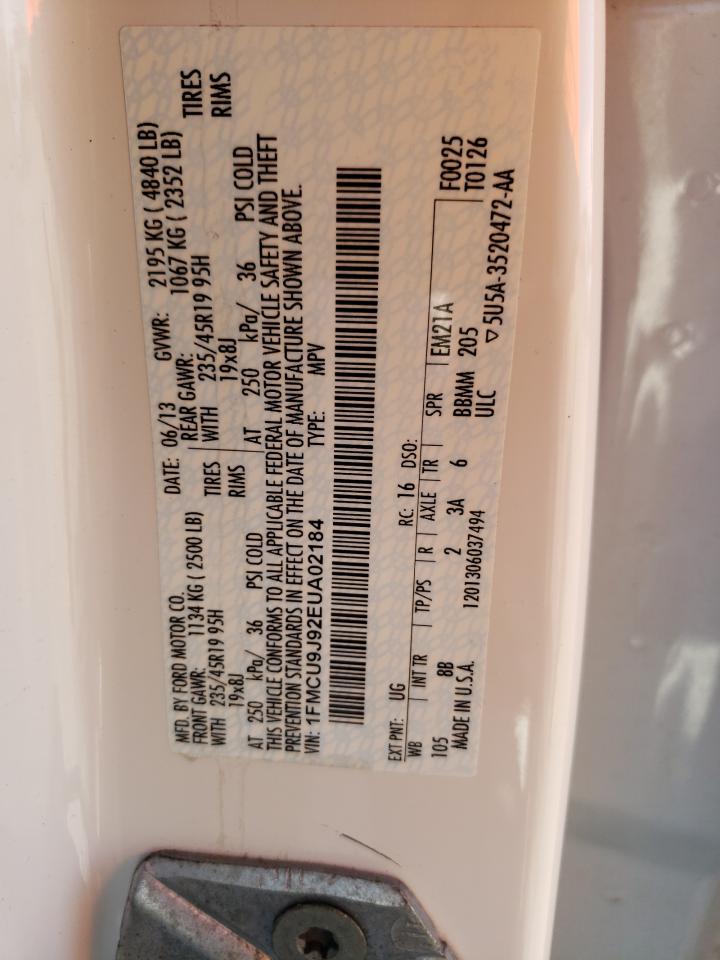 Photo 10 from auction – 2014 FORD ESCAPE TIT with VIN 1FMCU9J92EUA02184