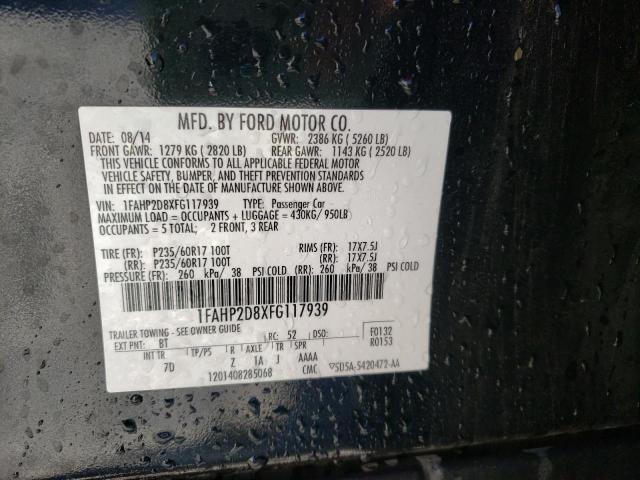 Photo 10 from auction – 2015 FORD TAURUS SE with VIN 1FAHP2D8XFG117939