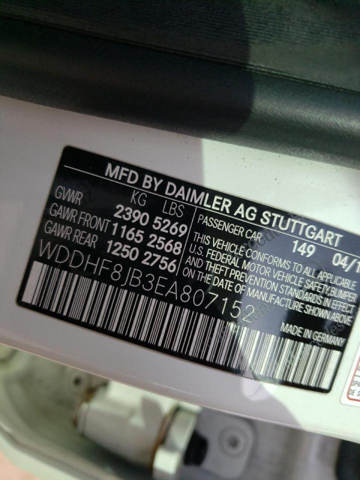 Photo 10 from auction – 2014 MERCEDES-BENZ E 350 4MAT with VIN WDDHF8JB3EA807152
