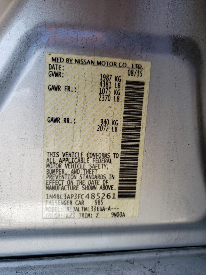 Photo 10 from auction – 2015 NISSAN ALTIMA 3.5 with VIN 1N4BL3AP3FC485261