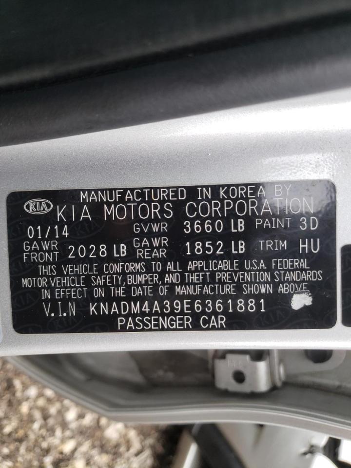 Photo 10 from auction – 2014 KIA RIO LX with VIN KNADM4A39E6361881