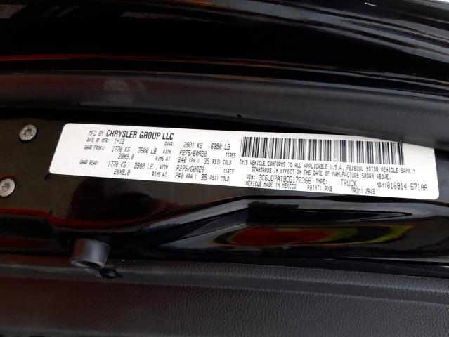 Photo 10 from auction – 2012 DODGE RAM 1500 S with VIN 3C6JD7AT9CG172366