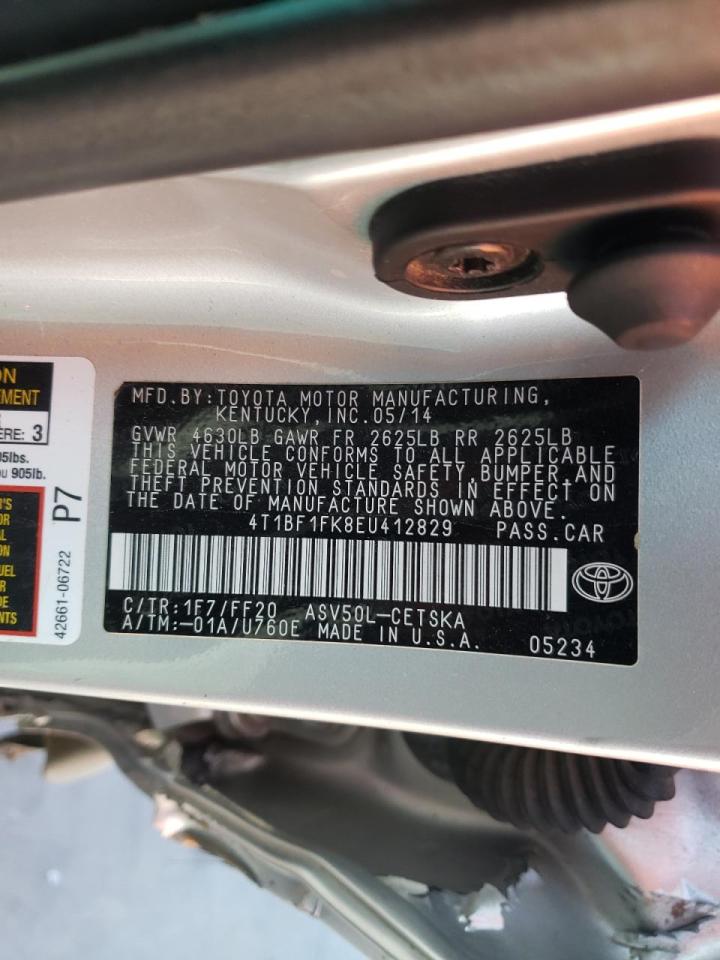 Photo 10 from auction – 2014 TOYOTA CAMRY L with VIN 4T1BF1FK8EU412829