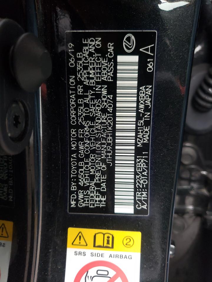 Photo 10 from auction – 2019 LEXUS UX 250H with VIN JTHU9JBH1K2014074