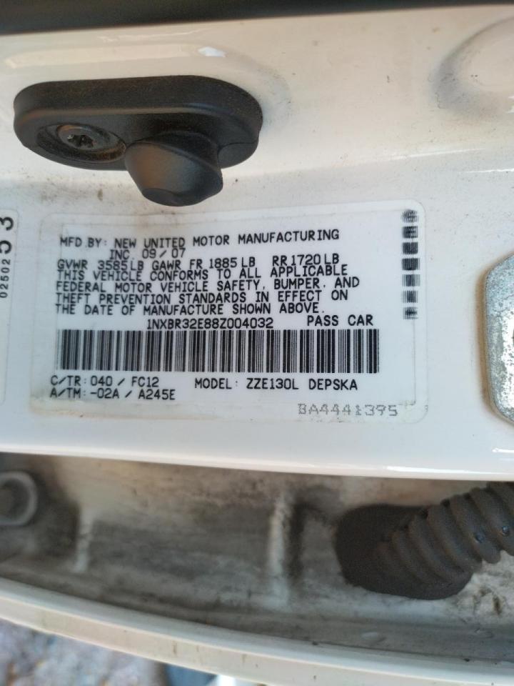 Photo 10 from auction – 2008 TOYOTA COROLLA CE with VIN 1NXBR32E88Z004032