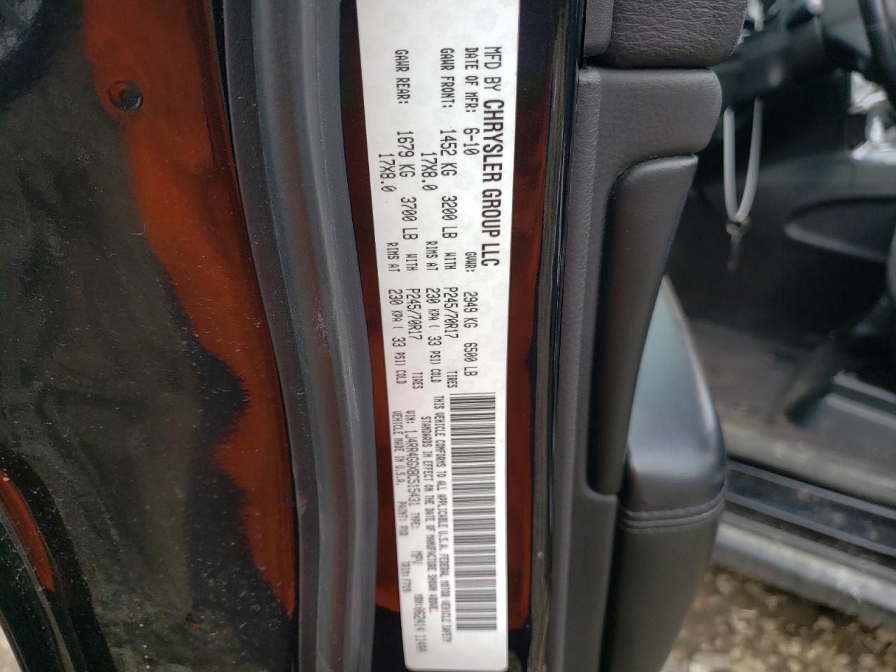 Photo 10 from auction – 2011 JEEP GRAND CHER with VIN 1J4RR4GGXBC515431
