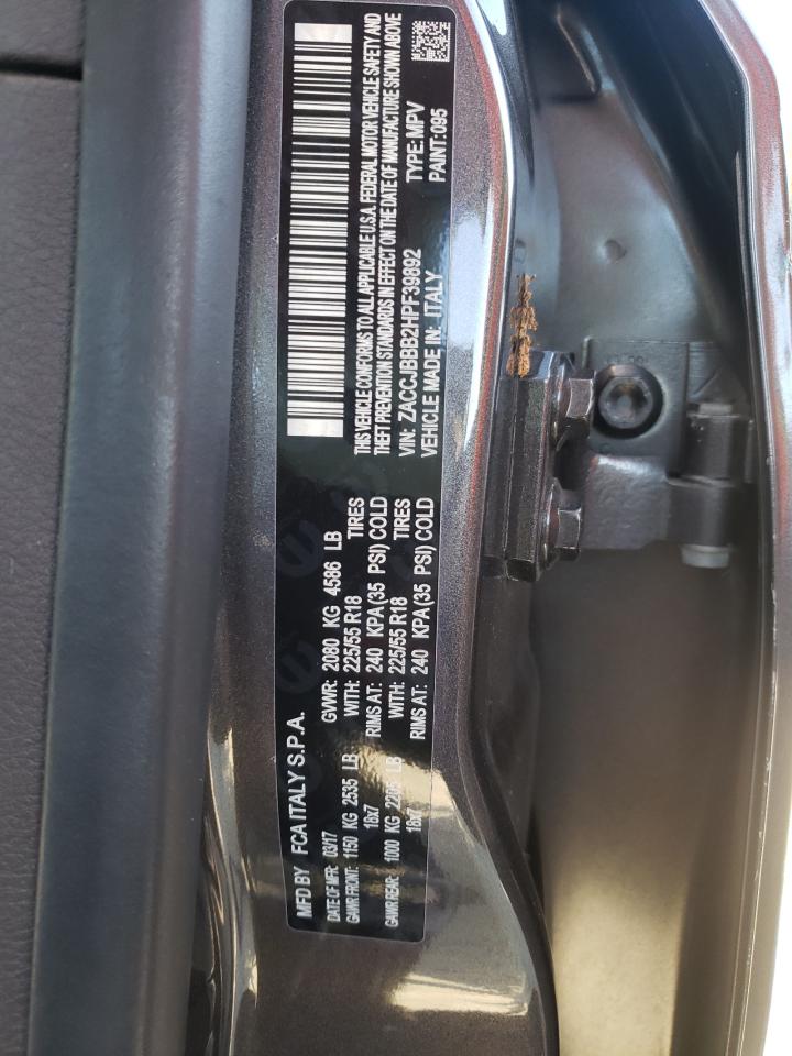 Photo 10 from auction – 2017 JEEP RENEGADE L with VIN ZACCJBBB2HPF39892