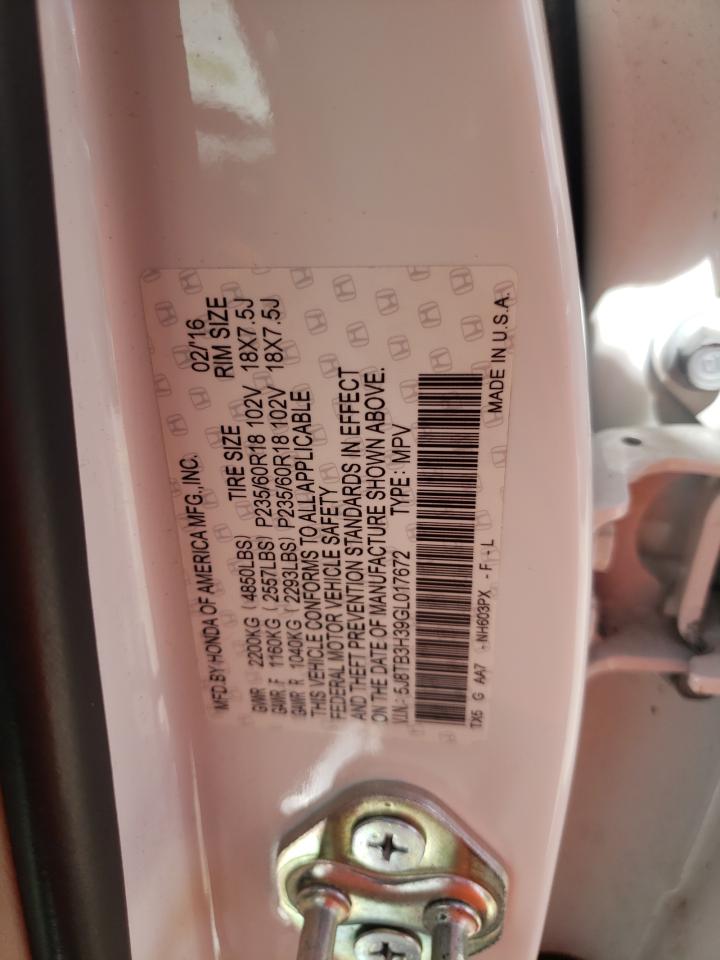Photo 10 from auction – 2016 ACURA RDX with VIN 5J8TB3H39GL017672