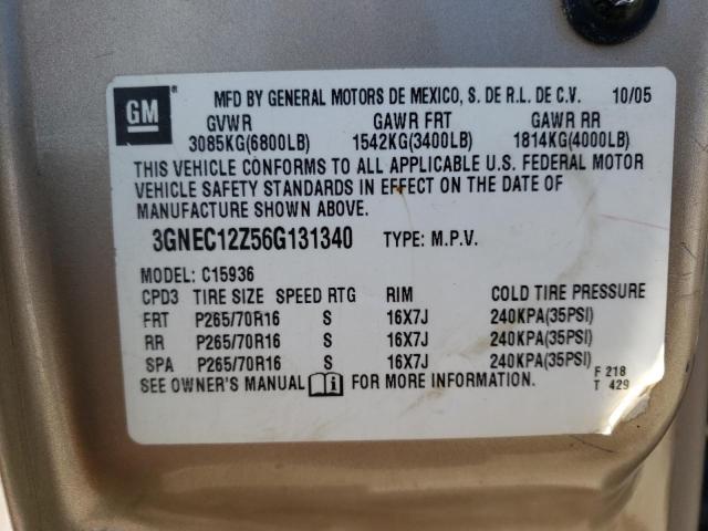 Photo 10 from auction – 2006 CHEVROLET AVALANCHE with VIN 3GNEC12Z56G131340