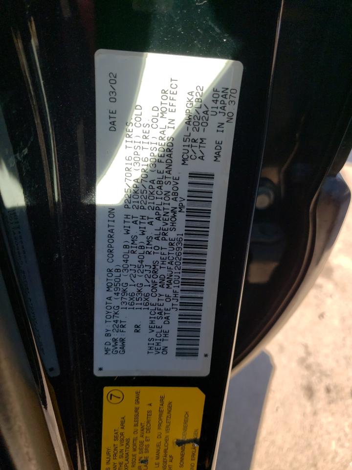 Photo 10 from auction – 2002 LEXUS RX 300 with VIN JTJHF10U120269361