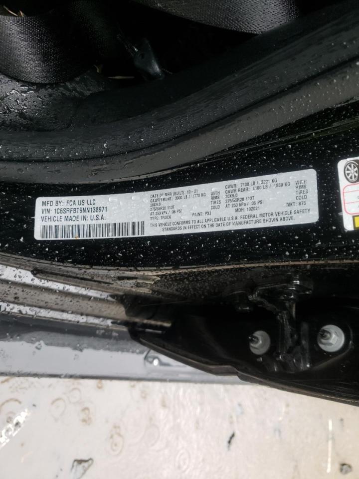 Photo 10 from auction – 2022 RAM 1500 BIG H with VIN 1C6SRFBT9NN138971