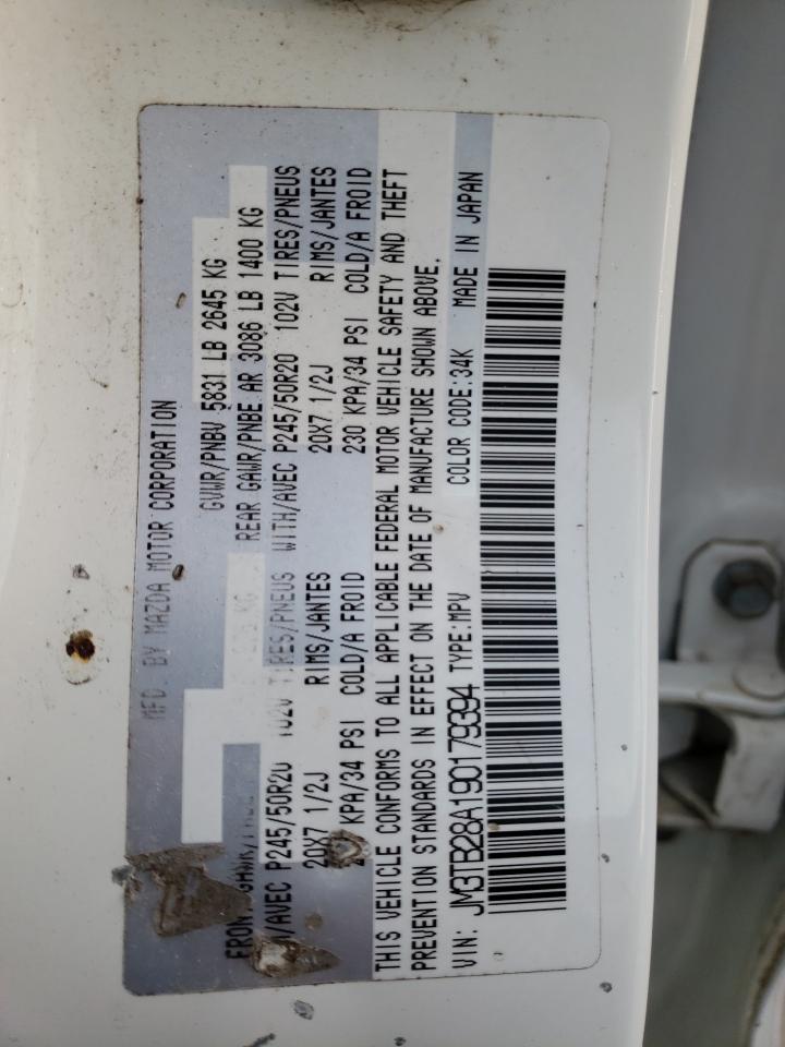 Photo 10 from auction – 2009 MAZDA CX-9 with VIN JM3TB28A190179394