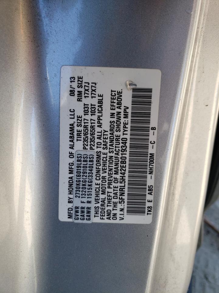 Photo 10 from auction – 2014 HONDA ODYSSEY EX with VIN 5FNRL5H42EB019340