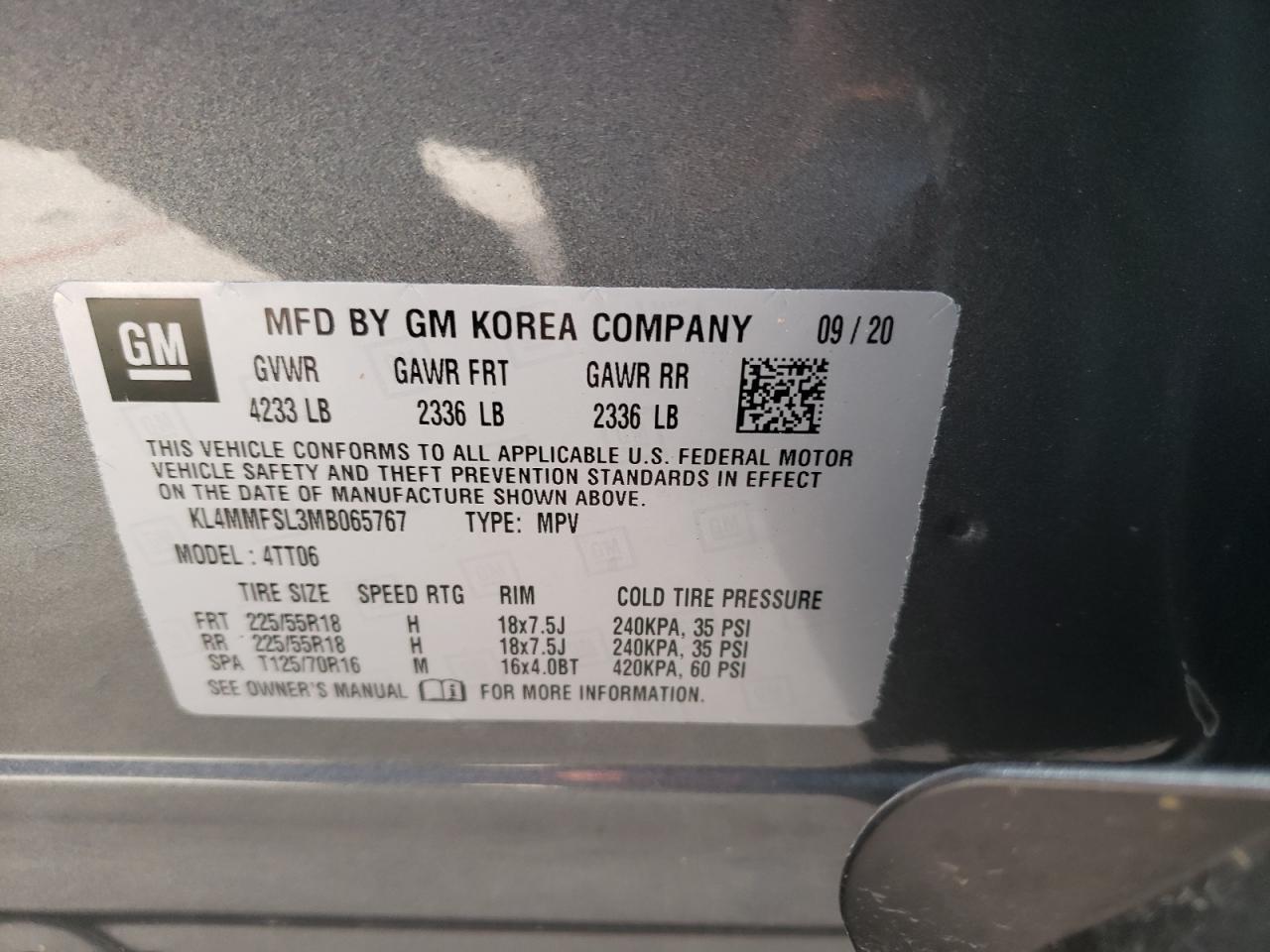 Photo 10 from auction – 2021 BUICK ENCORE GX with VIN KL4MMFSL3MB065767