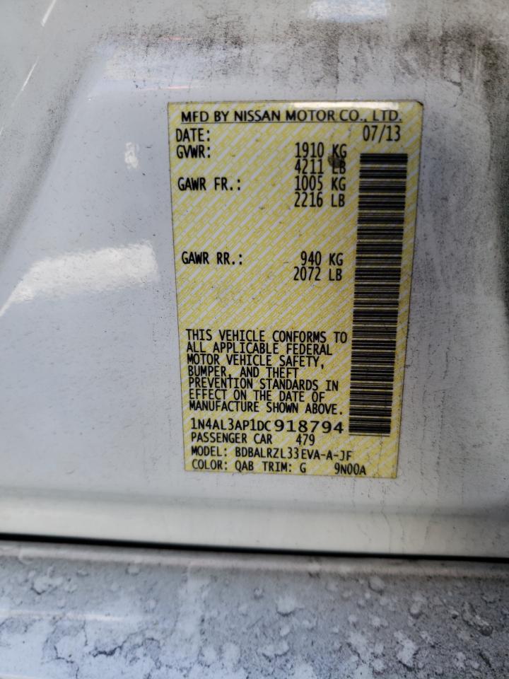 Photo 10 from auction – 2013 NISSAN ALTIMA 2.5 with VIN 1N4AL3AP1DC918794