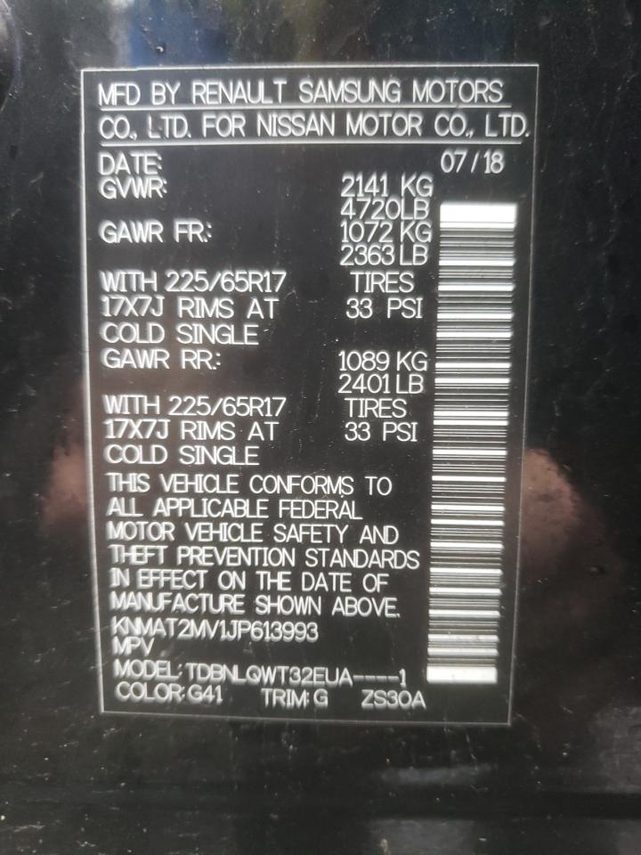 Photo 10 from auction – 2018 NISSAN ROGUE S with VIN KNMAT2MV1JP613993