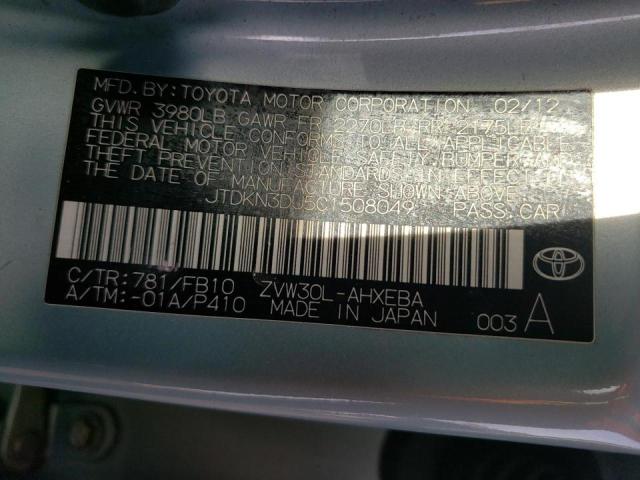 Foto 10 de la subasta – 2012 TOYOTA PRIUS con VIN JTDKN3DU5C1508049