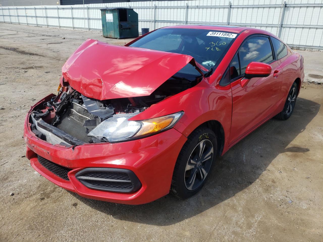 Photo 2 from auction – 2015 HONDA CIVIC EX with VIN 2HGFG3B89FH510850