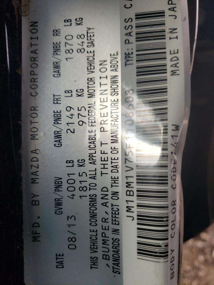 Photo 10 from auction – 2014 MAZDA 3 TOURING with VIN JM1BM1V75E1108608