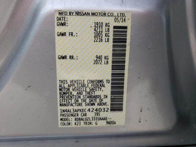 Photo 10 from auction – 2014 NISSAN ALTIMA 2.5 with VIN 1N4AL3APXEC424032