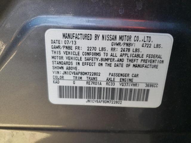 Photo 10 from auction – 2013 INFINITI G37 BASE with VIN JN1CV6AP8DM722802