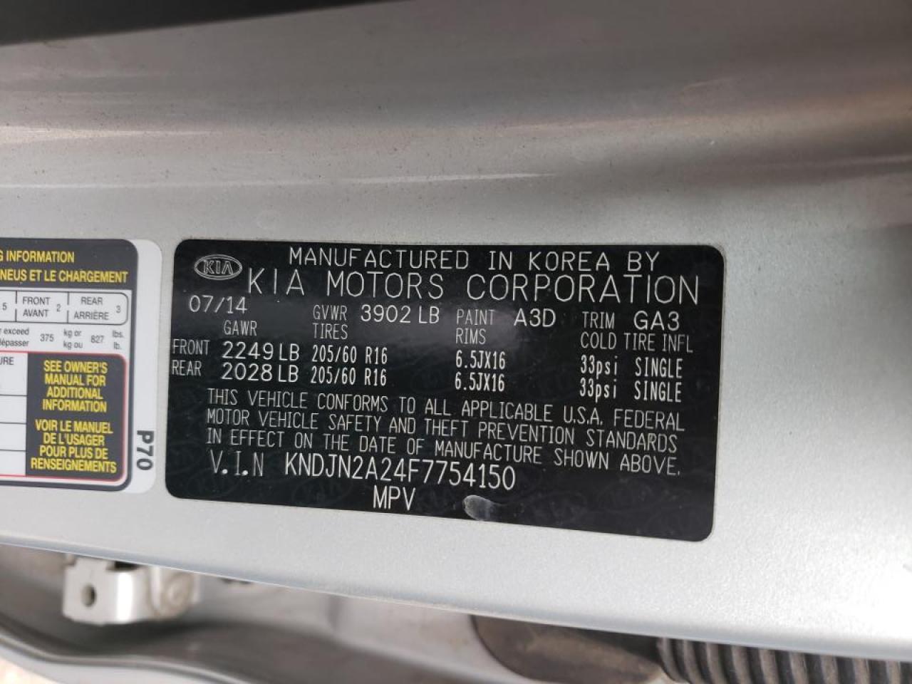 Photo 10 from auction – 2015 KIA SOUL with VIN KNDJN2A24F7754150