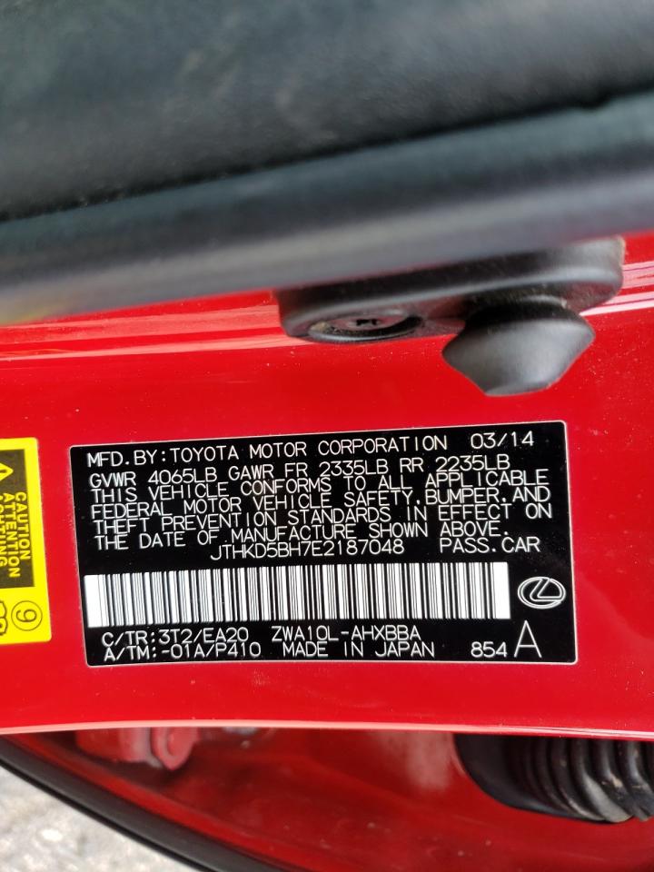 Photo 10 from auction – 2014 LEXUS CT 200 with VIN JTHKD5BH7E2187048