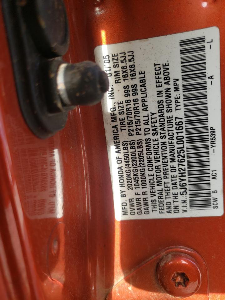 Photo 10 from auction – 2005 HONDA ELEMENT EX with VIN 5J6YH27625L001667