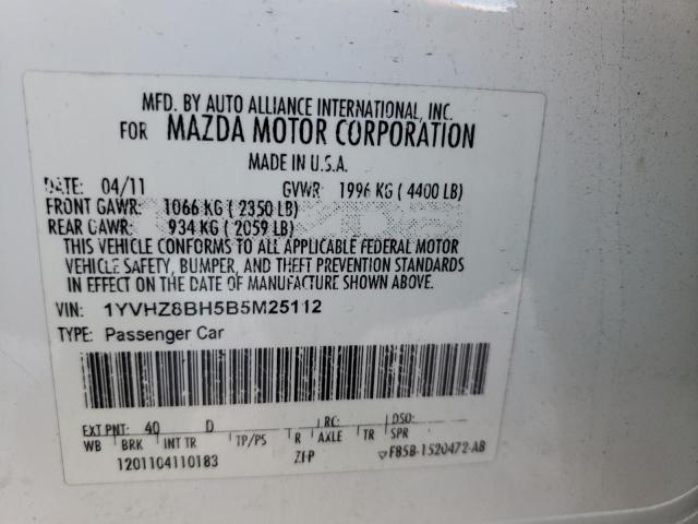 Photo 10 from auction – 2011 MAZDA 6 I with VIN 1YVHZ8BH5B5M25112