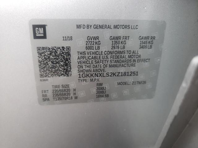 Photo 10 from auction – 2019 GMC ACADIA DEN with VIN 1GKKNXLS2KZ181251