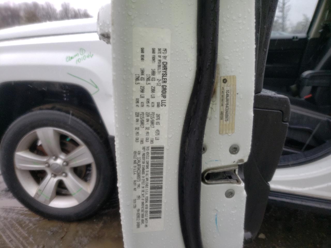 Photo 10 from auction – 2012 JEEP PATRIOT LA with VIN 1C4NJRFB4CD608973
