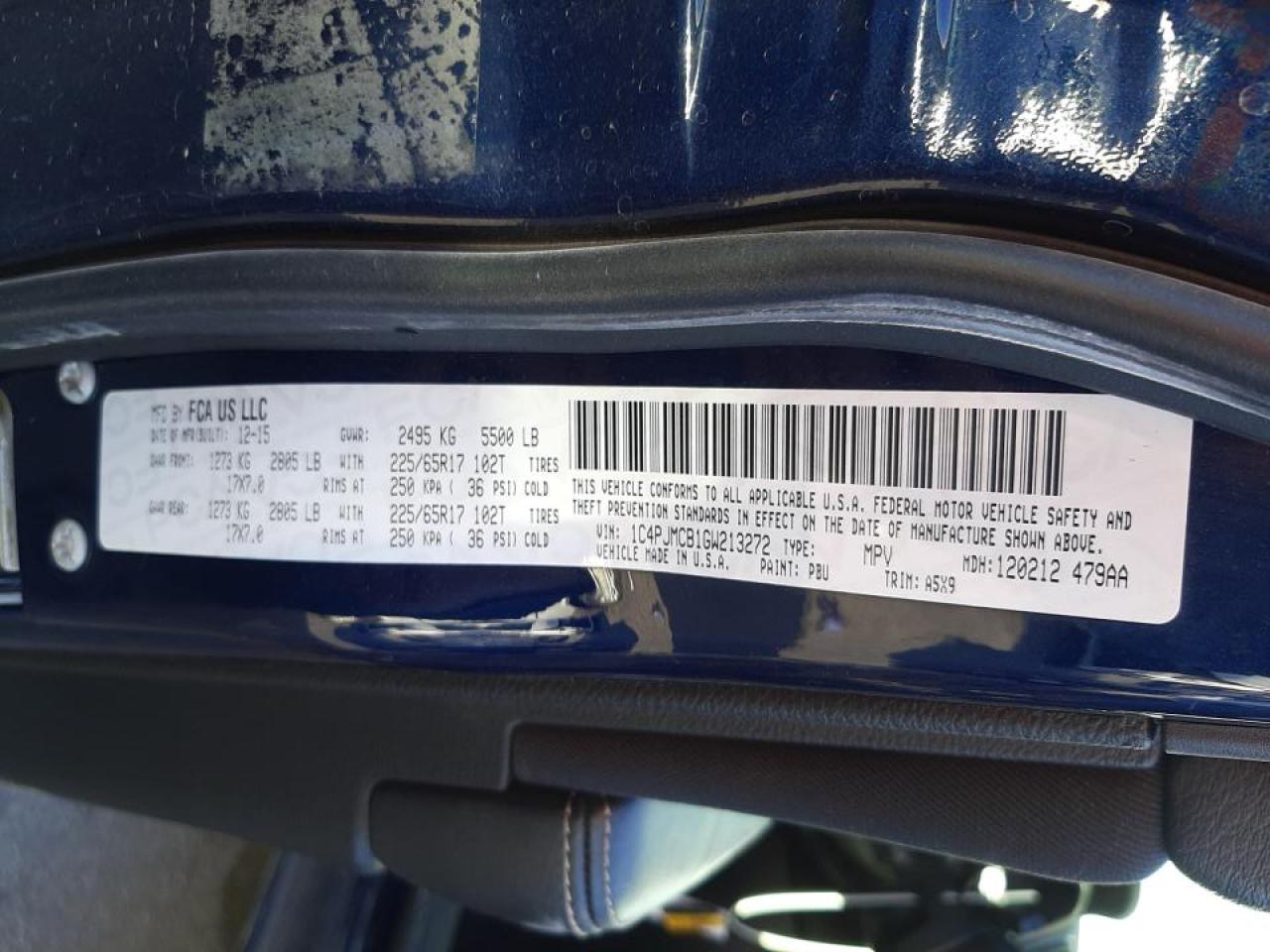 Photo 10 from auction – 2016 JEEP CHEROKEE L with VIN 1C4PJMCB1GW213272