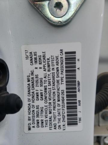 Photo 10 from auction – 2018 HONDA CIVIC EX with VIN 2HGFC1F33JH641263