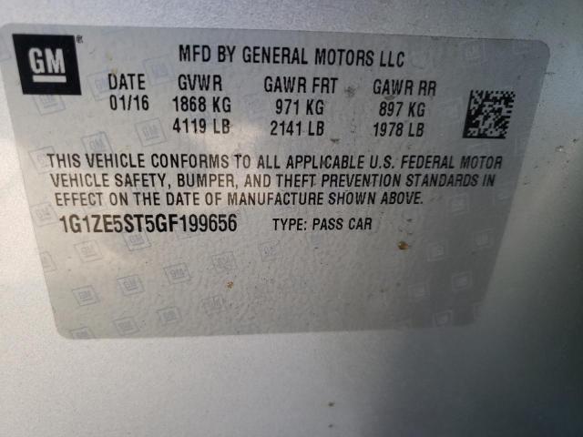 Photo 10 from auction – 2016 CHEVROLET MALIBU LT with VIN 1G1ZE5ST5GF199656